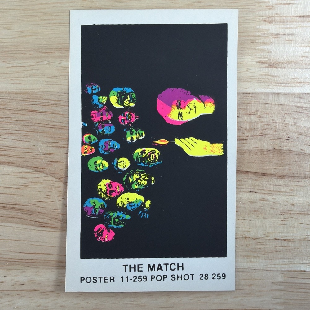 Psychedelic Blacklight Neon Vintage Pop Shot Poster Sticker 4.75x3" THE MATCH
